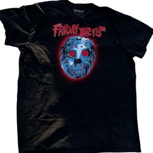 Friday the 13th Hockey Mask Logo Black T-Shirt